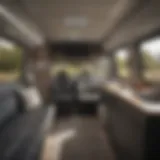 Modern design of a van travel trailer showcasing compact living space