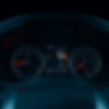 Vehicle Dashboard for Mileage Monitoring A vehicle dashboard displaying mileage statistics