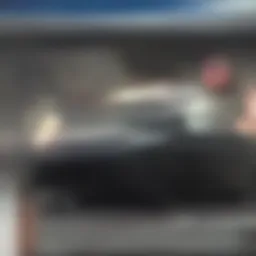 Person evaluating a salvage title car